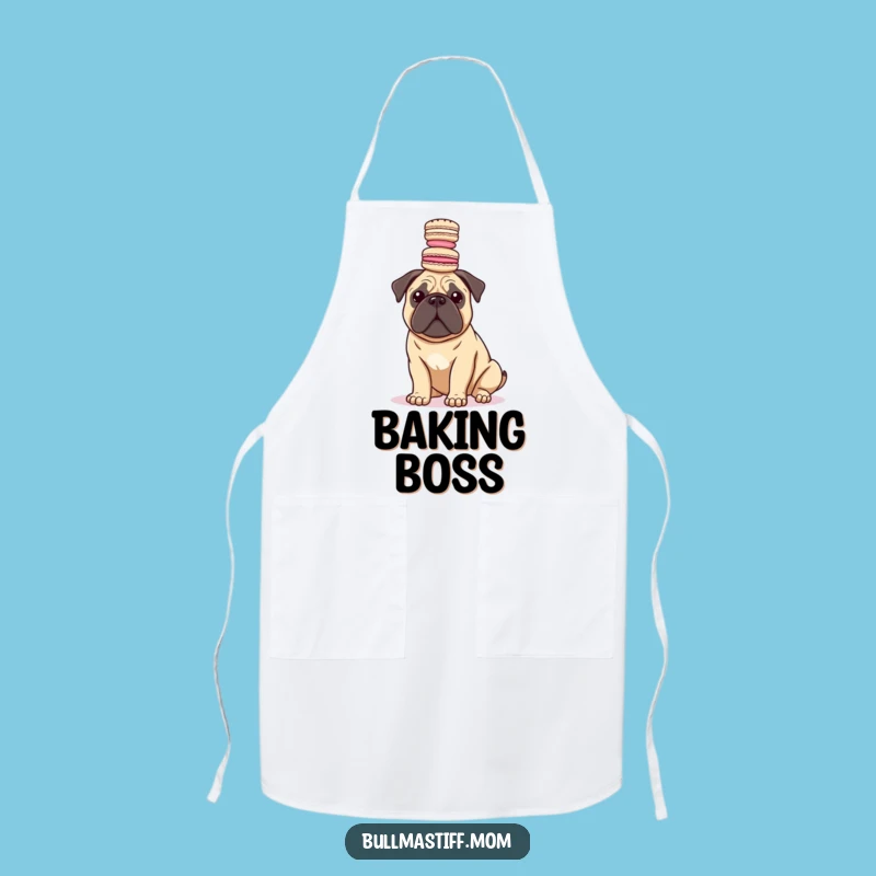 Funny Bullmastiff Macaron Chef Apron: Cook with Canine Comedy and Style