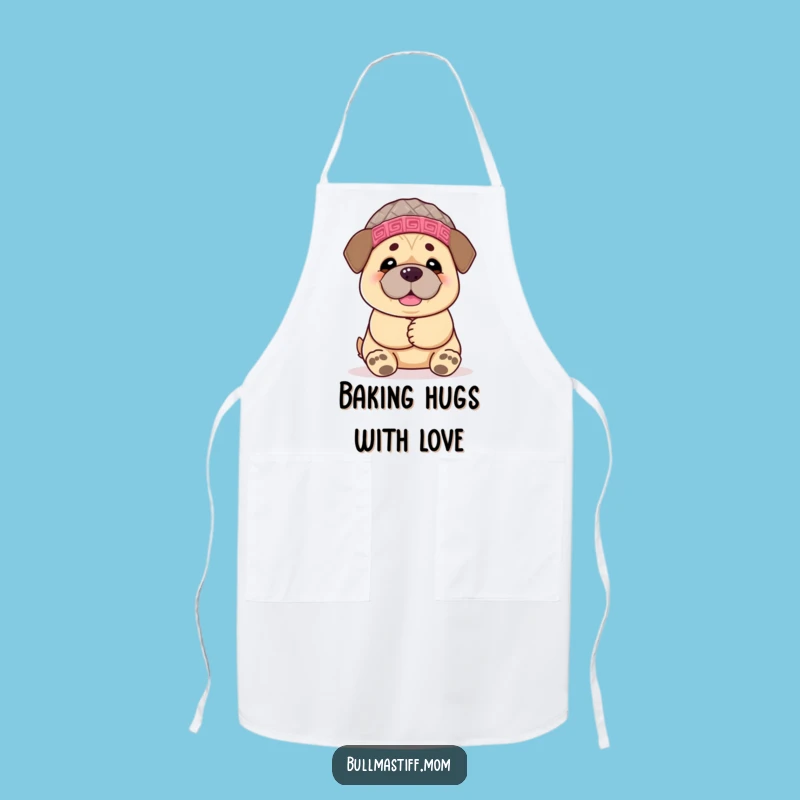 Funny Bullmastiff Apron: Cheerful Hugs in Kitchen, Humorous Dog Lover Gift