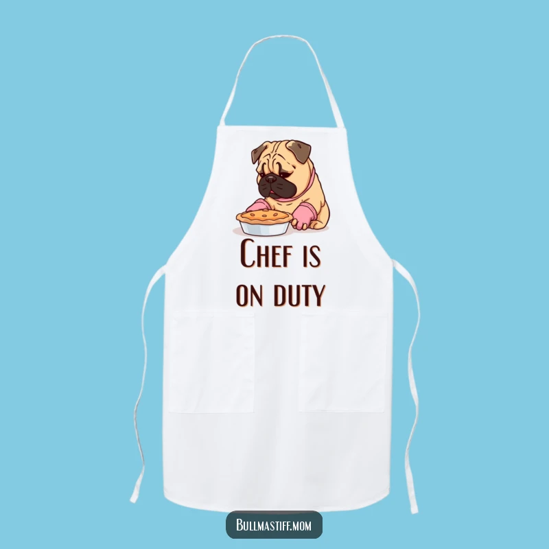 Funny Bullmastiff Baker Apron: Chef Dog's Pie Duty Gift