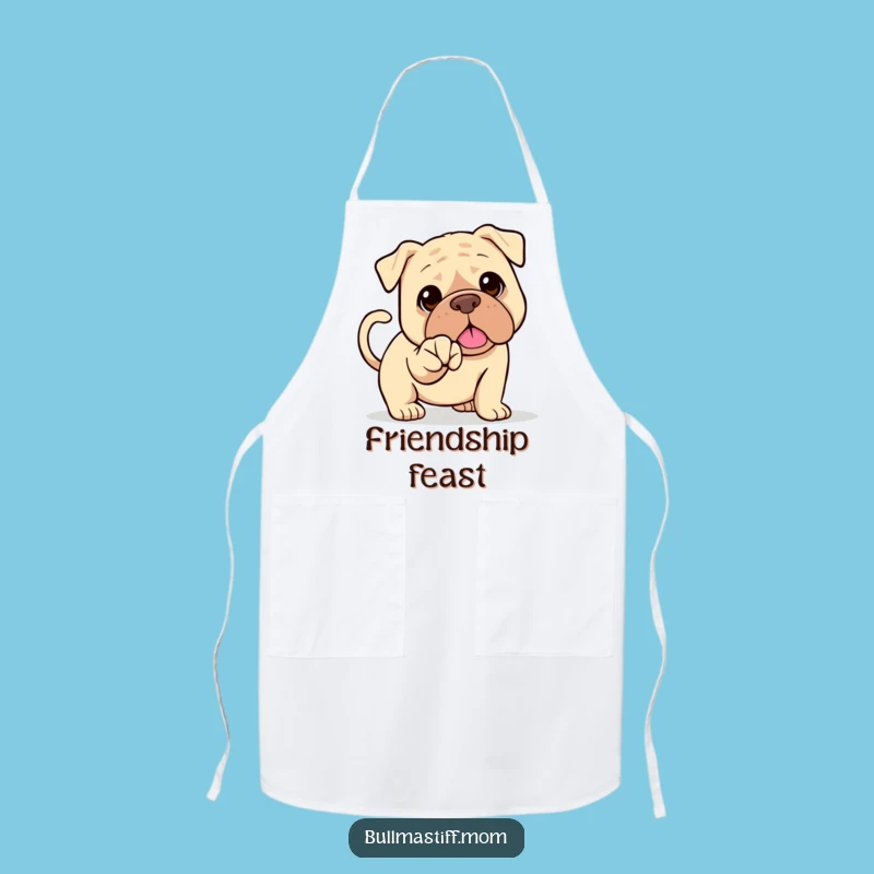 Funny Bullmastiff Handshake Apron: Kitchen Friend, Hilarious Dog Greeting, Perfect Gift