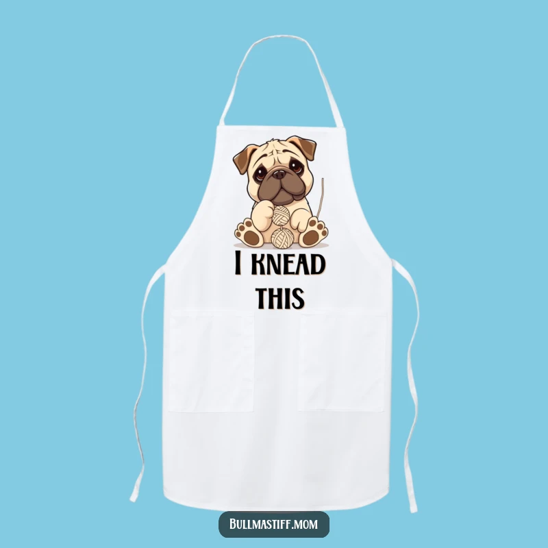 Funny Bullmastiff Apron: Kitchen Chaos With Playful Paws and Yarn