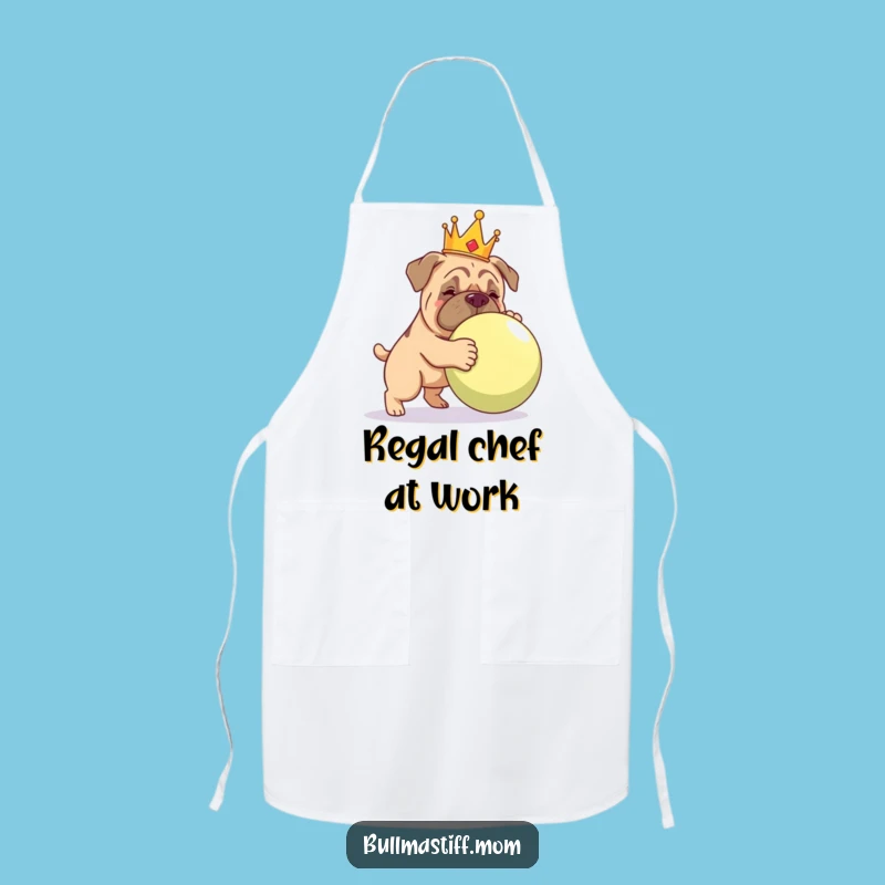 Funny Bullmastiff Crown Apron: Royal Chef Kitchen Gift