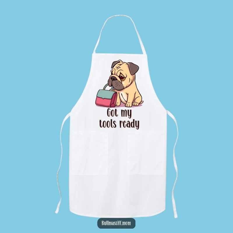 Funny Bullmastiff Handbag Apron: Dainty Purse, Thoughtful Look - Kitchen Chic Gift!