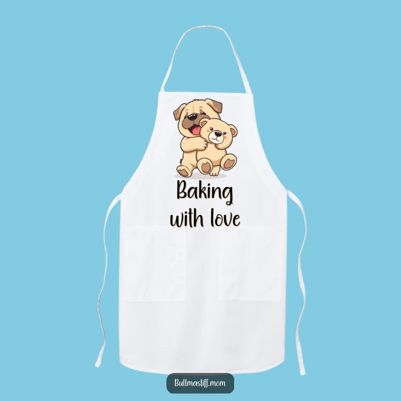 Funny Bullmastiff Hug Apron: Spread Joy While You Cook with Canine Cuteness