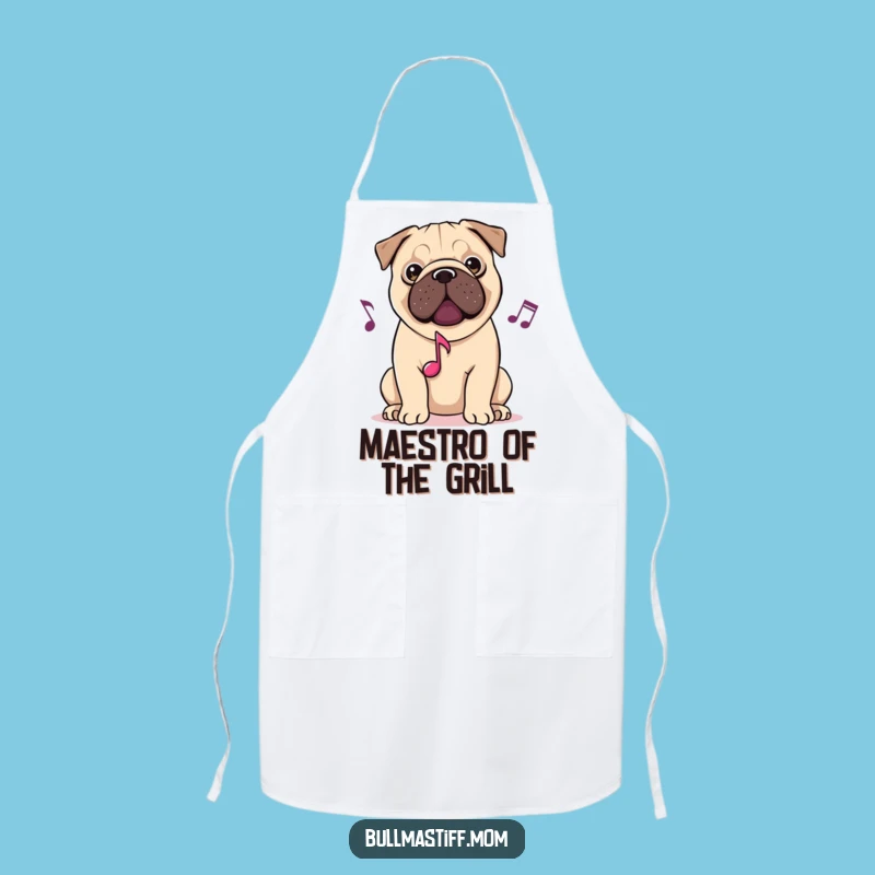 Funny Musical Bullmastiff Dog Apron: Cook to the Beat!