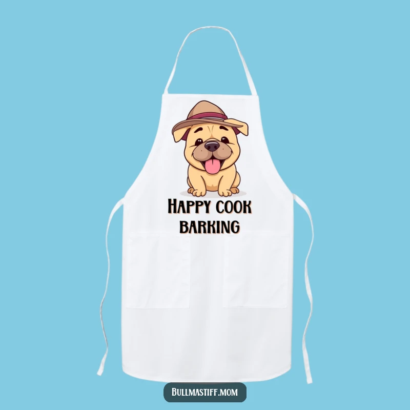 Funny Bullmastiff Hat Apron: Happy Dog Kitchen Style, Ideal Funny Gift