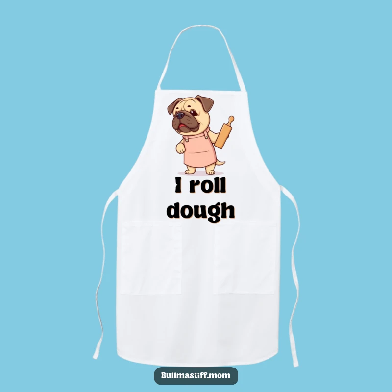 Funny Bullmastiff Baker Apron: Kitchen Pride With Rolling Pin Pup