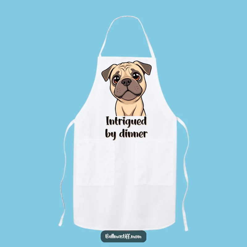 Curious Cook: Funny Bullmastiff Head Tilt Apron for Kitchen Inquiries