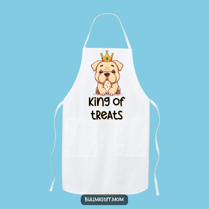 Funny Bullmastiff Crown Treat Apron: Royal Chef Dog Gift