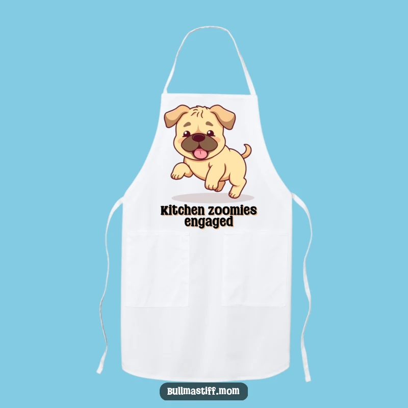Funny Bullmastiff Tail Chase Apron: Kitchen Fun, Hilarious Dog Chef, Perfect Gift
