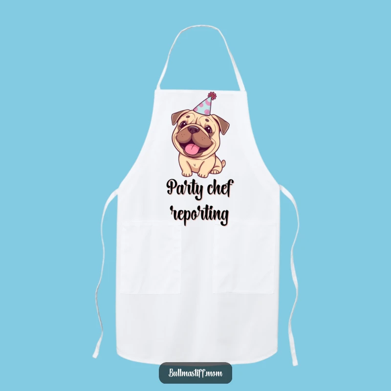 Party Bullmastiff Chef Apron - Funny Dog Celebration Gift for Cooks