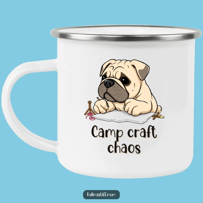 Funny Bullmastiff Embroidery Camping Mug: Durable and Hilarious Craft Companion