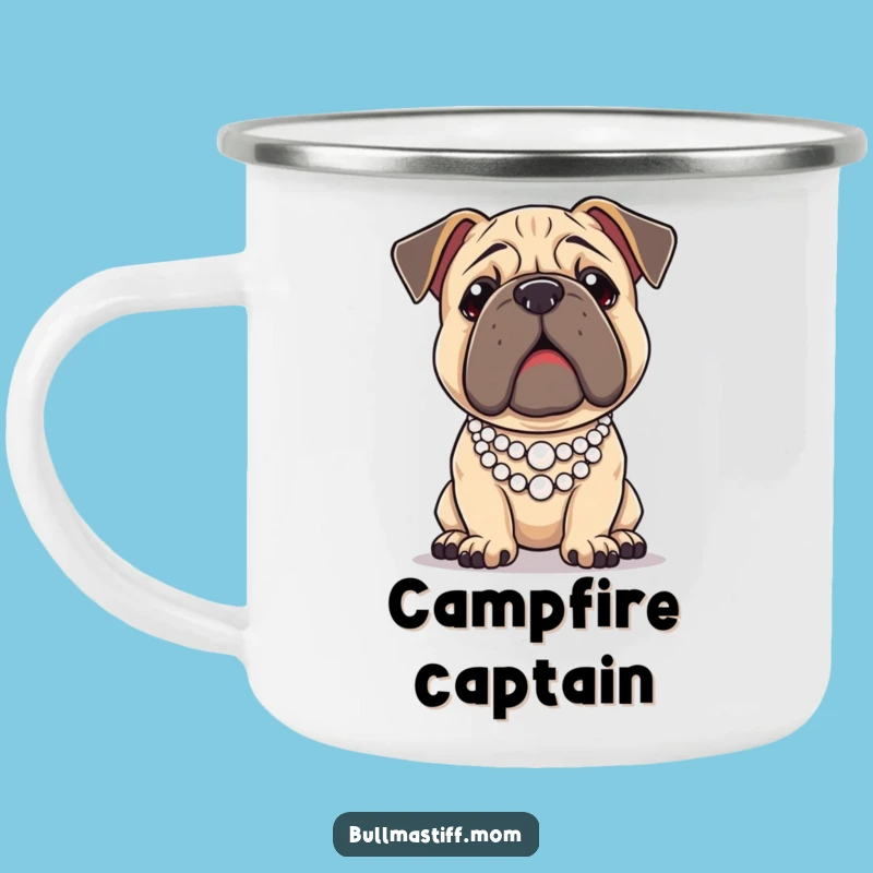 Funny Regal Bullmastiff Pearl Camping Mug: Adventure with Canine Class