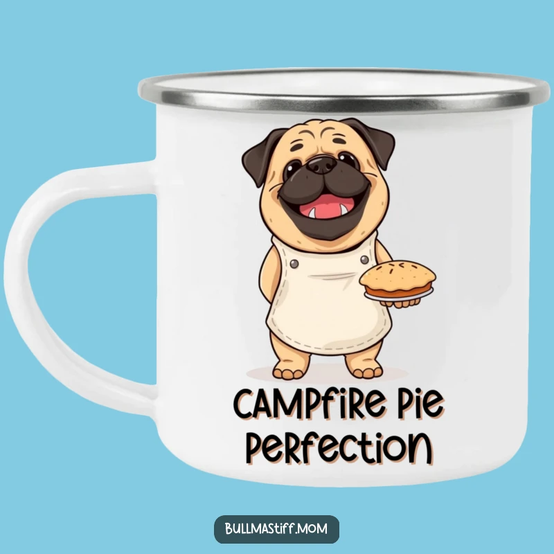Funny Bullmastiff Baker Camping Mug: Pie Pride, Rugged & Humorous Gift