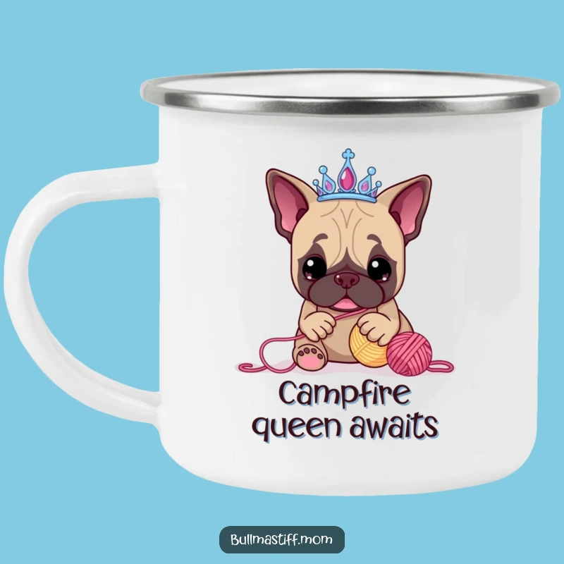 Funny Bullmastiff Tiara Camping Mug: Adventure Fuel for Dog Lovers and Campers