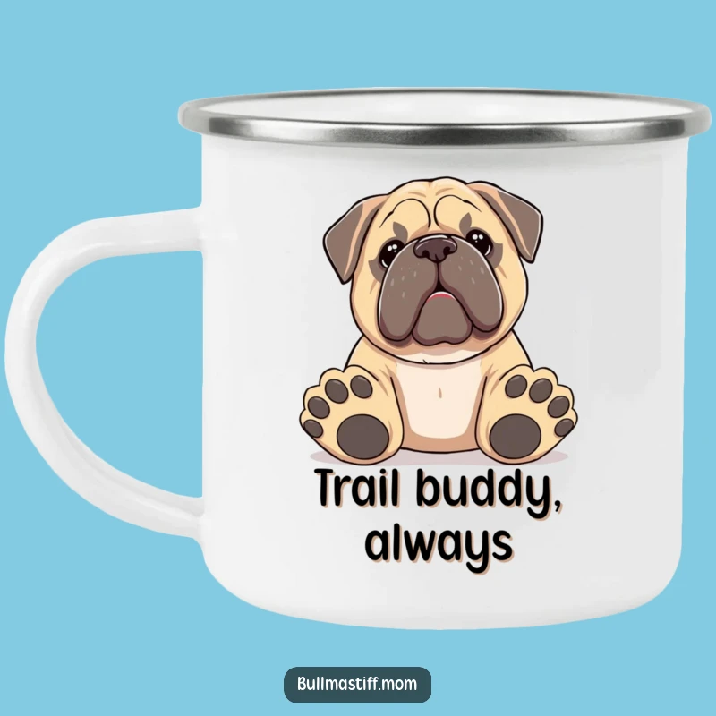 Funny Big Paws Bullmastiff Camping Mug: Playful Outdoor Dog Cup, Great Adventure Gift!