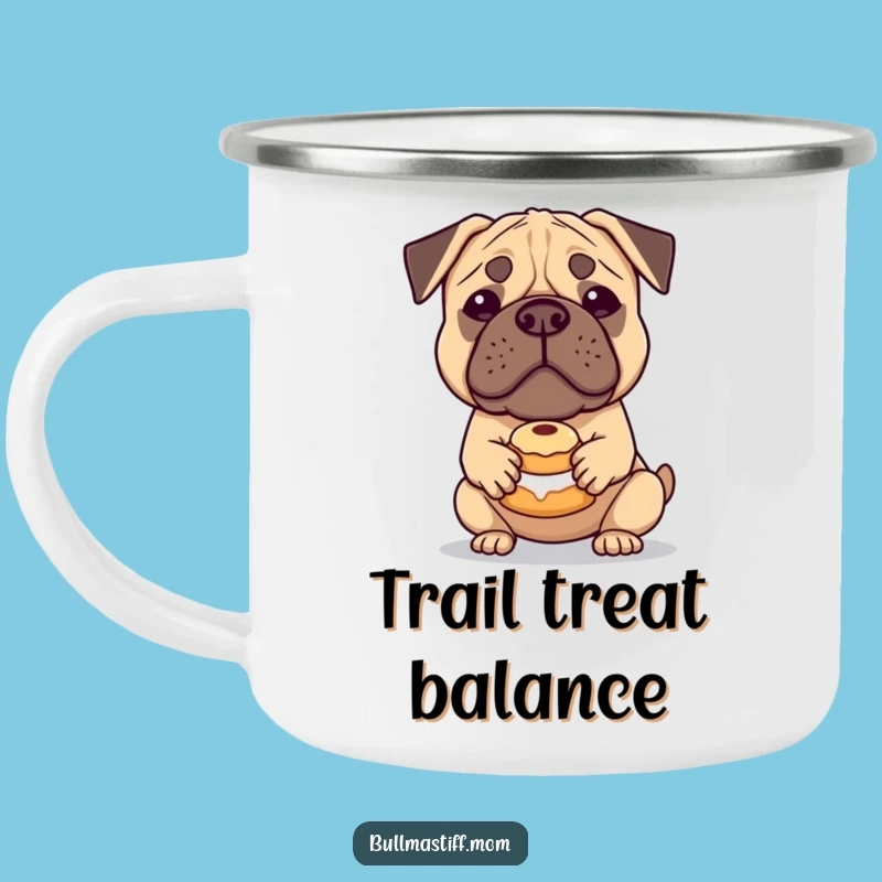 Funny Bullmastiff Pastry Camping Mug: Adventure Fuel with Dog Humor, Funny Gift