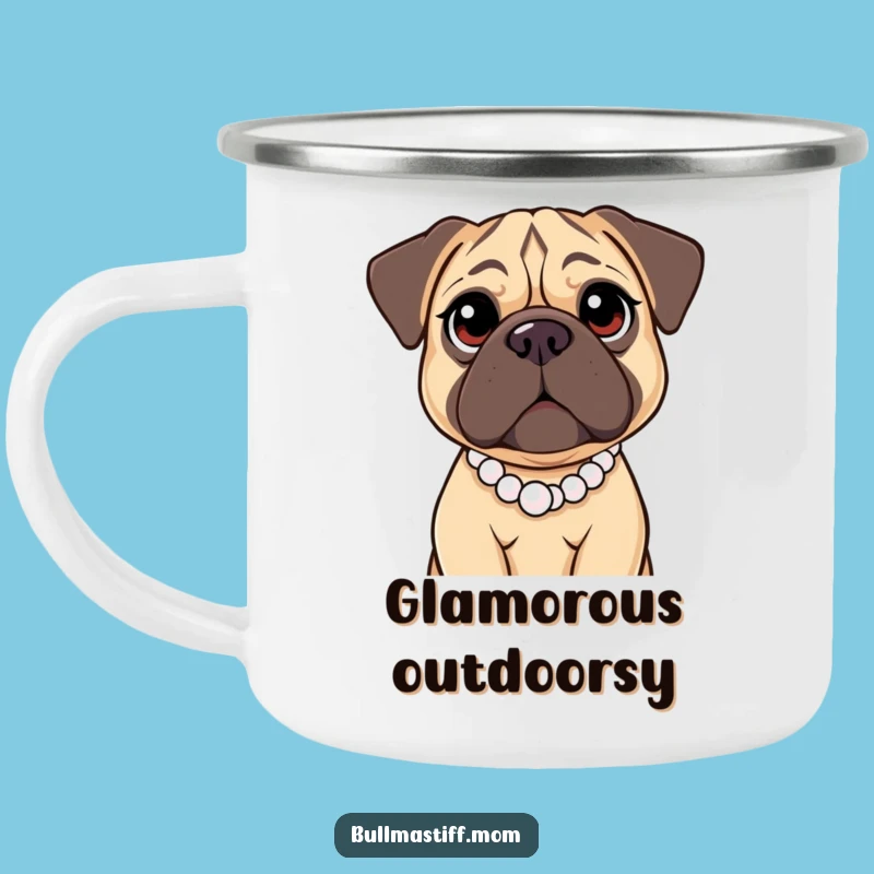 Funny Bullmastiff Pearl Camping Mug: Gentle Outdoor Companion