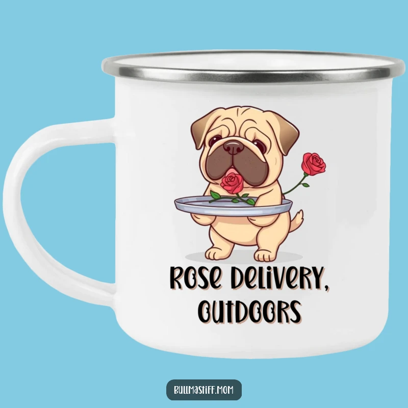 Funny Bullmastiff Rose Bearer Camping Mug: Durable Dog Lover Cup