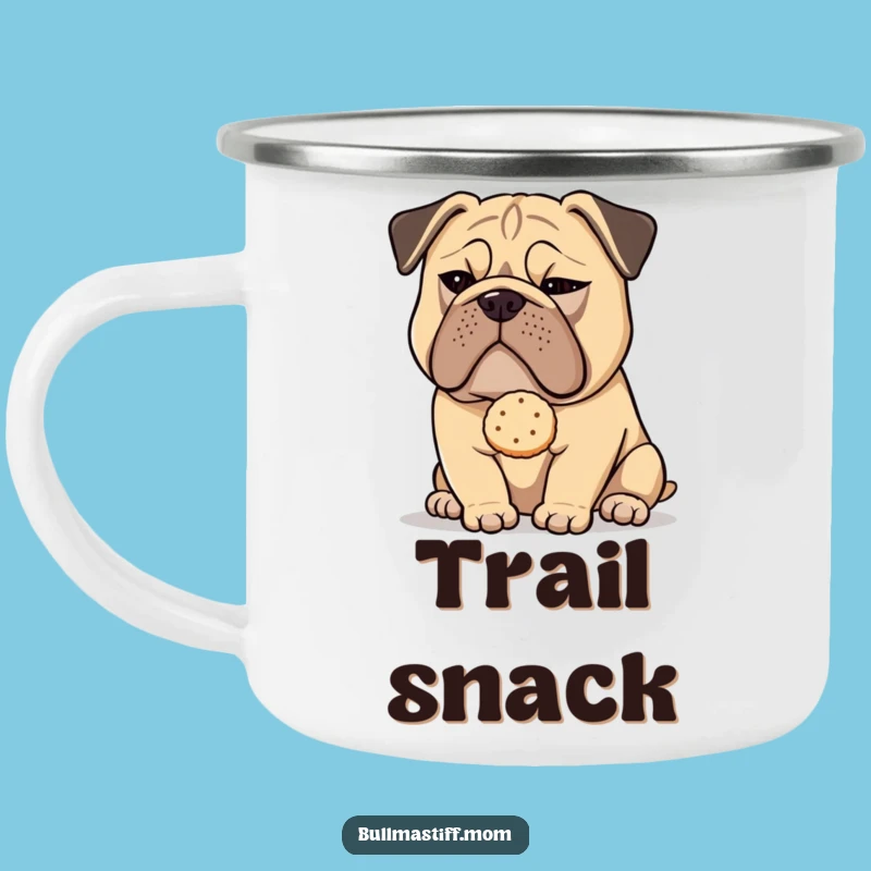 Funny Bullmastiff Tea Biscuit Camping Mug: Adventure with Canine Charm