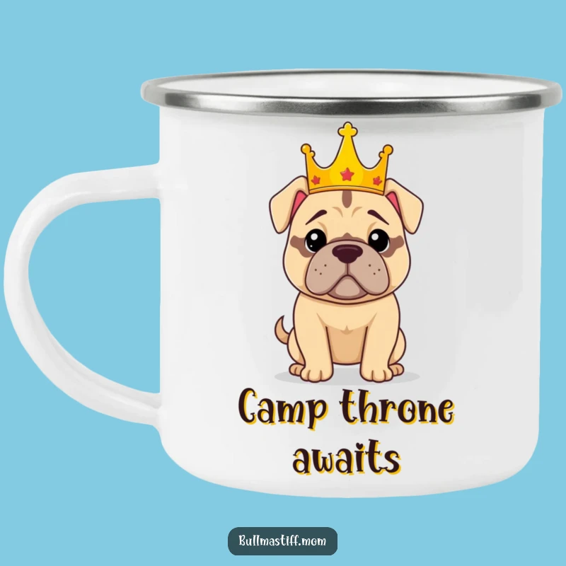 Funny Royal Bullmastiff Dog Camping Mug: Conquer the Outdoors!