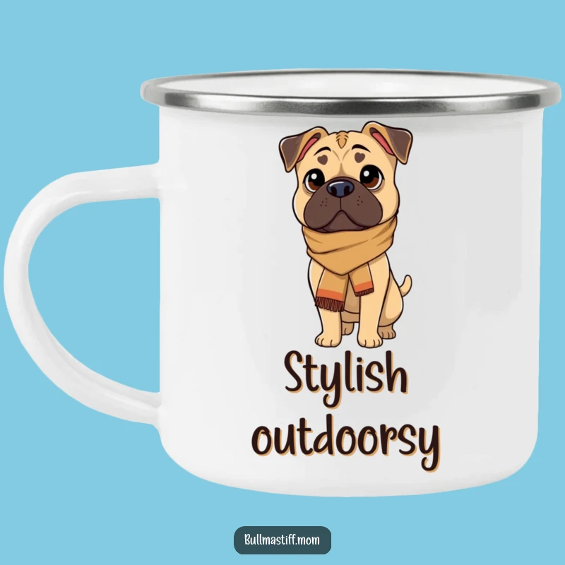 Funny Bullmastiff Campfire Mug: Sophisticated Sips for the Outdoorsy Canine Fan