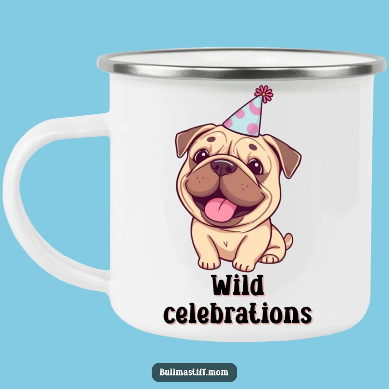 Party Bullmastiff Camping Mug - Funny Celebration Dog Lover Gift