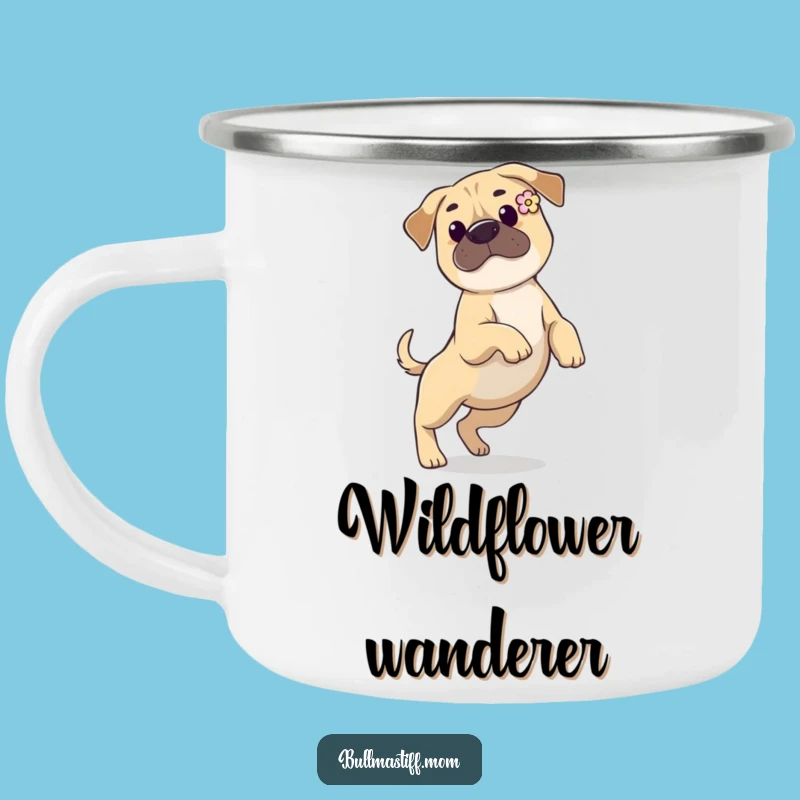 Funny Bullmastiff Flower Ear Camping Mug: Sip in Style on Adventures
