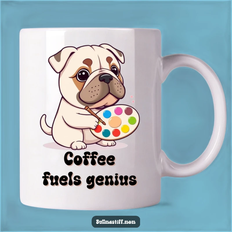 Funny Bullmastiff Artist Mug: Hilarious Paint Palette Pup Gift Idea