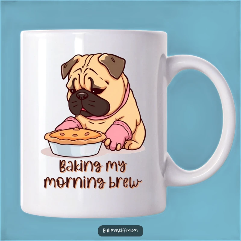 Funny Bullmastiff Baker Mug: Oven Mitts Pie Inspection Gift