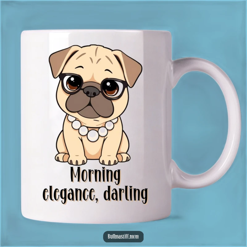Funny Bullmastiff Pearl Necklace Mug: Sophisticated Humor for Dog Lovers