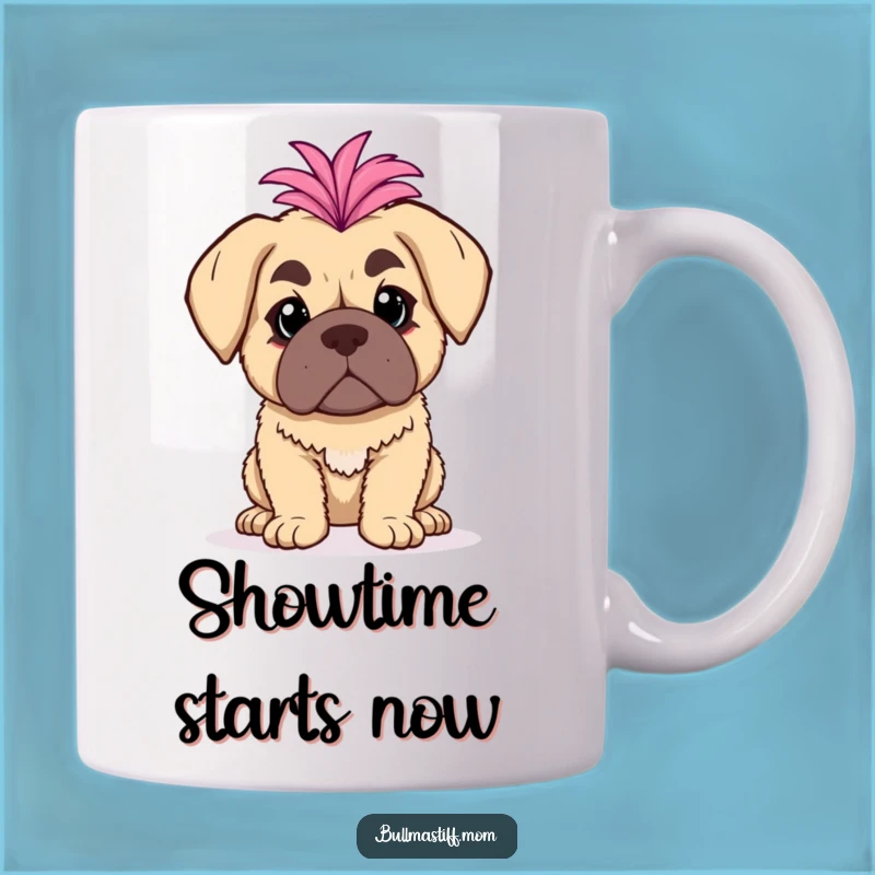 Funny Diva Bullmastiff Mug: Boa Glamour, Hilarious Dramatic Pose Gift