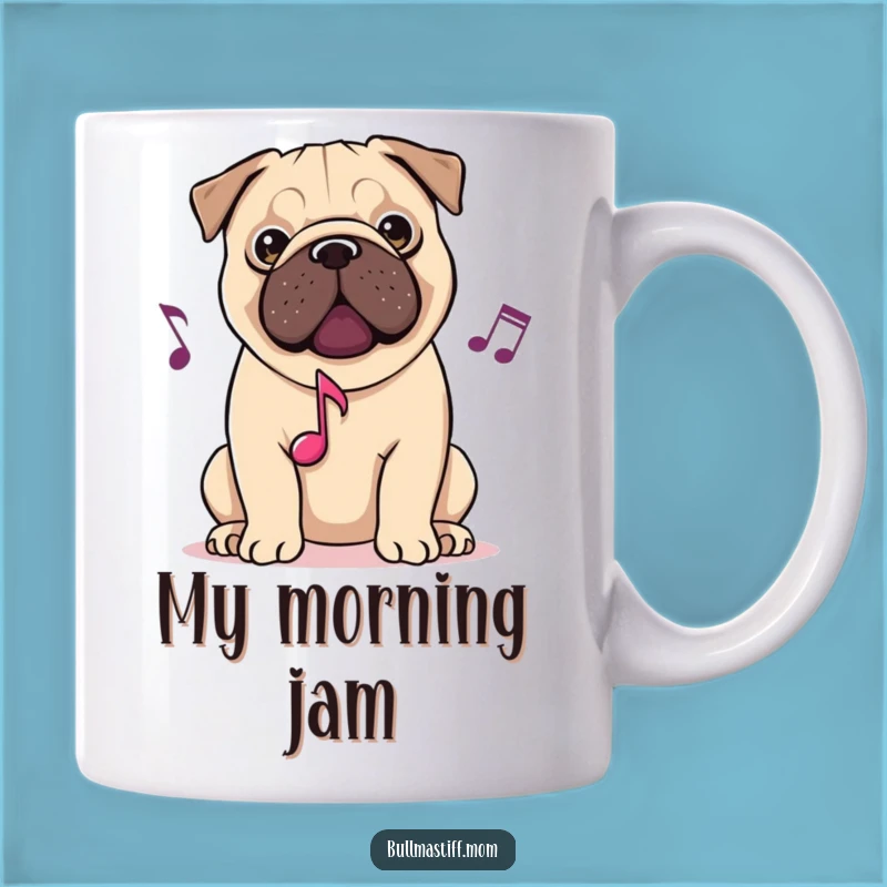 Funny Musical Bullmastiff Dog Mug: Harmonious Canine Gift!