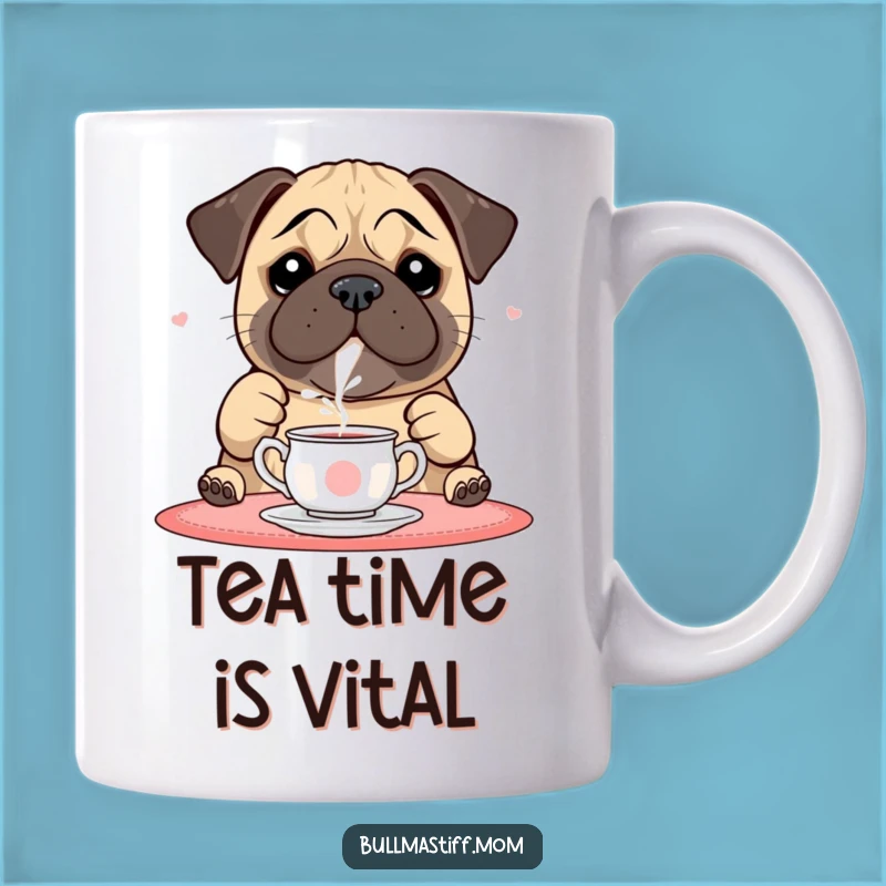 Funny Tea Time Bullmastiff Mug: Playful Pour, Perfect Gift for Cozy Moments
