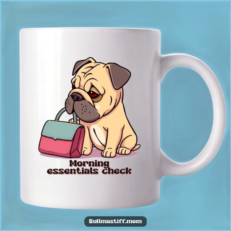 Funny Bullmastiff Handbag Mug: Dainty Purse, Thoughtful Look - Hilarious Dog Gift!
