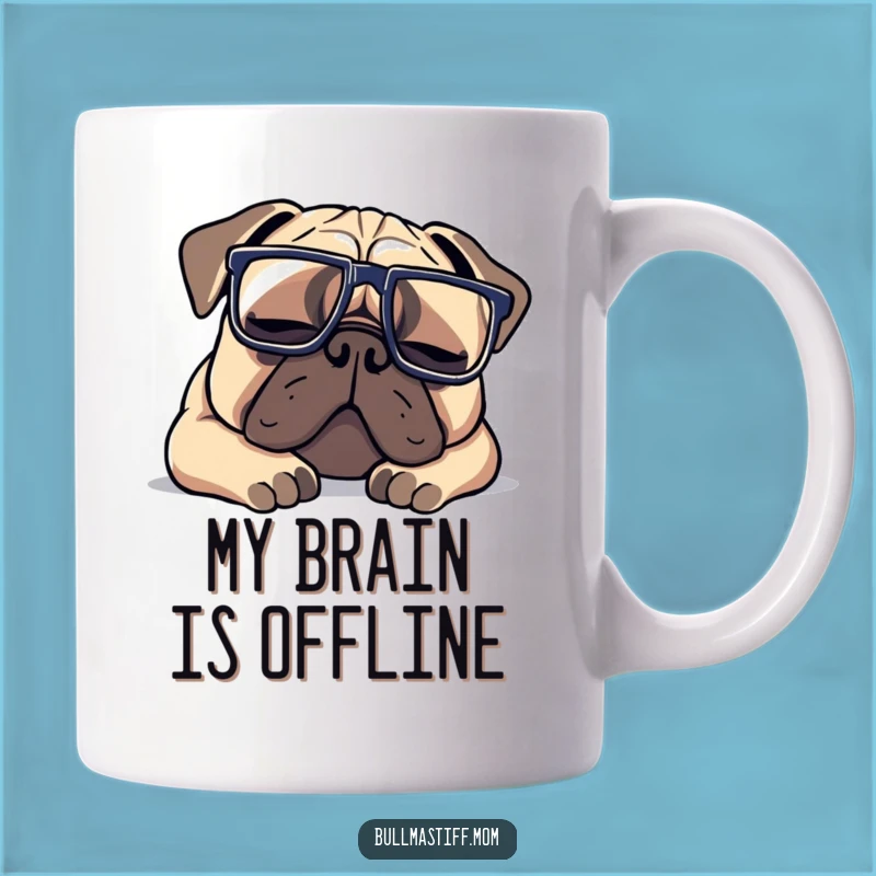 Funny Bullmastiff Napping Oversized Glasses Mug, Perfect Sleepy Dog Gift