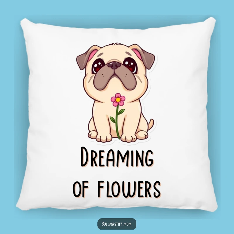 Bullmastiff Love Pillow - Adorable Flower Dog Gift for Cozy Comfort