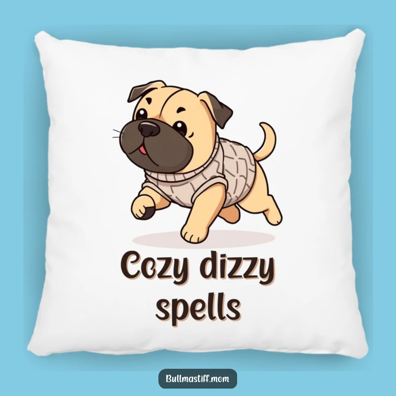 Funny Bullmastiff Sweater Pillow, Playful Comfort, Whimsical Decor