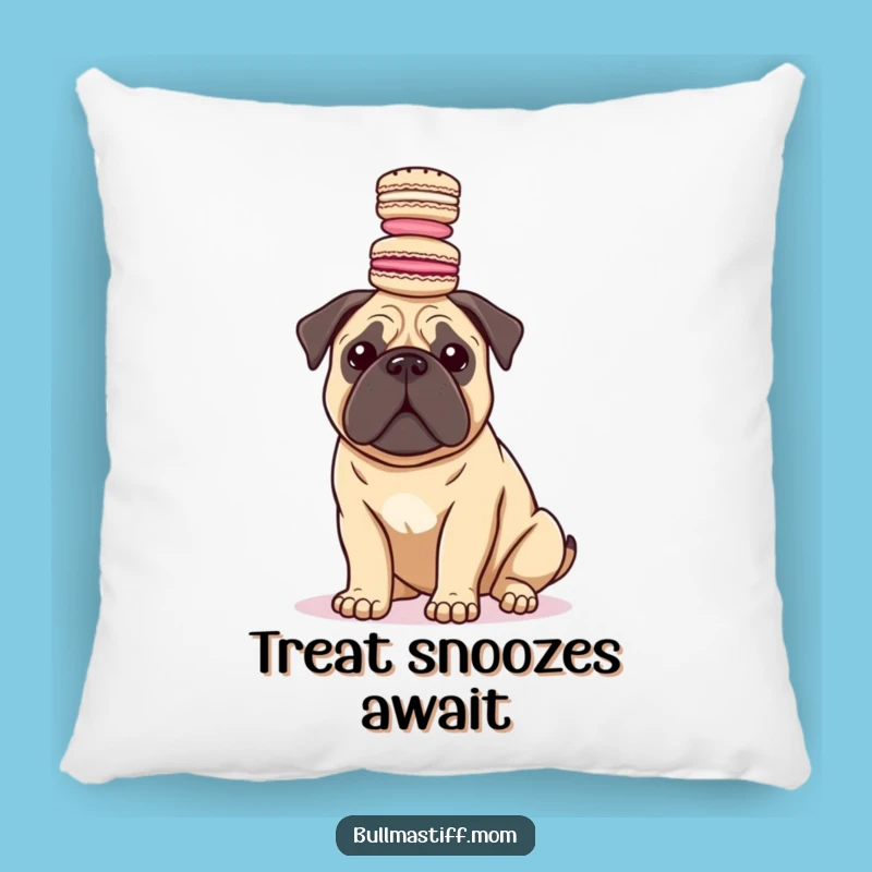 Cozy Funny Bullmastiff Macaron Pillow: Cuddle Up with Canine Class
