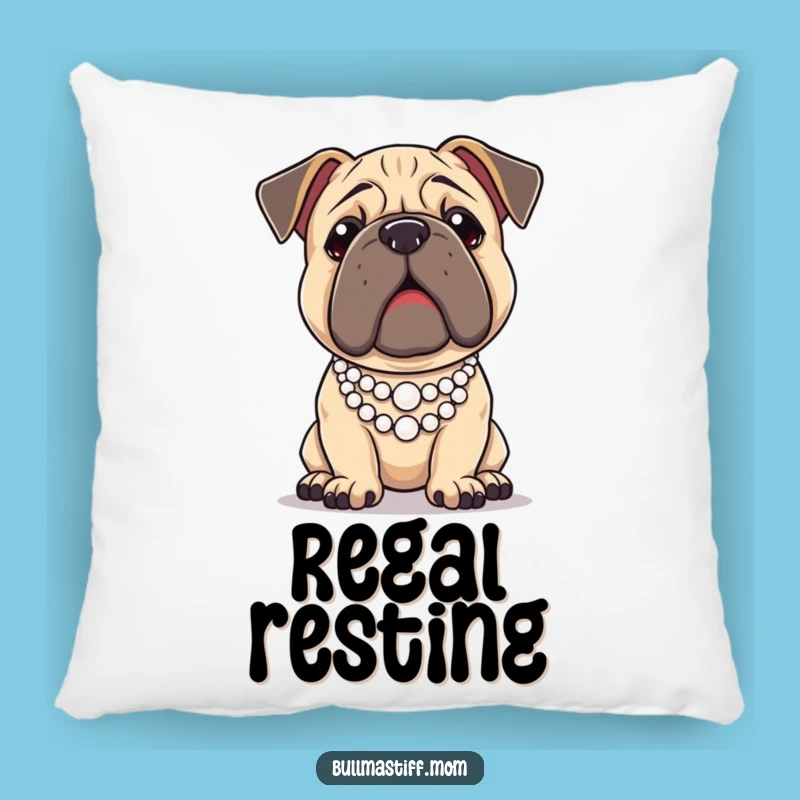Cozy Funny Regal Bullmastiff Pearl Pillow: Cuddle Up with Canine Class