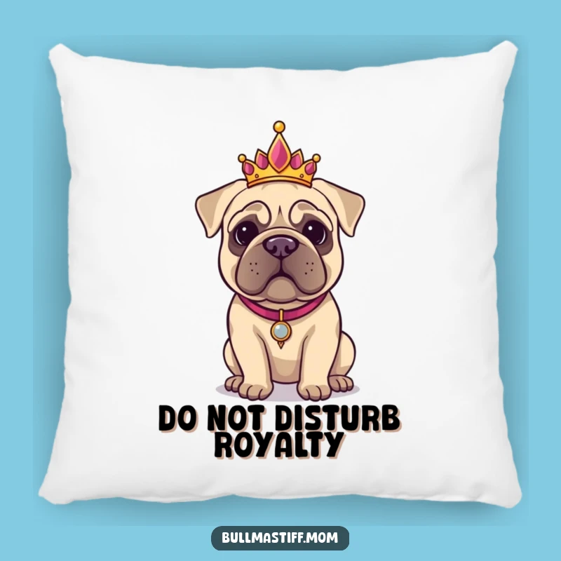 Funny Bullmastiff Tiara Pillow: Plush Royal Accent Gift
