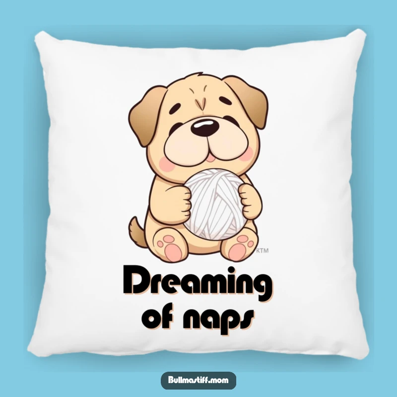 Funny Bullmastiff Yarn Pillow: Snuggle Up with a Crafty Canine Friend