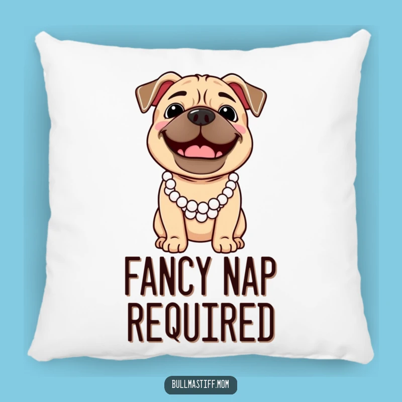 Funny Bullmastiff Pearl Necklace Pillow - Soft Comfort & Chic Humor