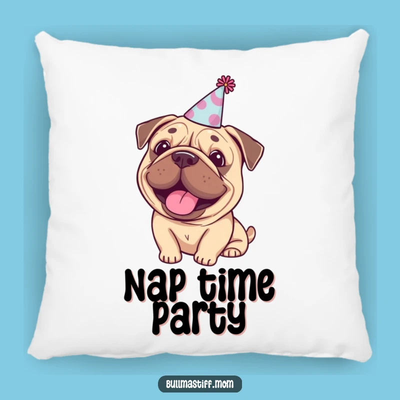 Festive Bullmastiff Party Pillow - Funny Celebration Dog Comfort Gift