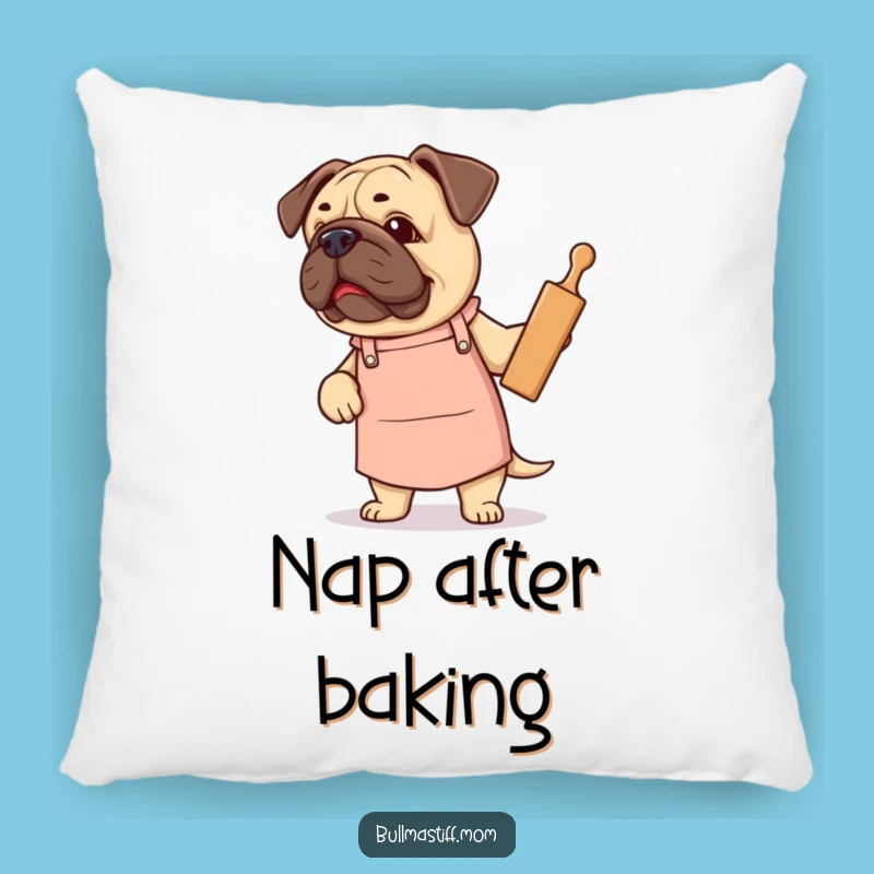 Funny Bullmastiff Baker Pillow: Cozy Comfort for the Home Chef