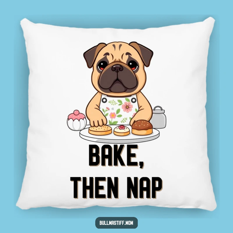 Funny Bullmastiff Baker Pillow - Cozy Comfort with Pastry Dog Decor Gift