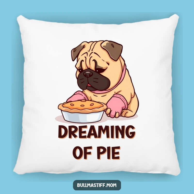 Funny Bullmastiff Baker Pillow: Cozy Kitchen Accent Dog Gift