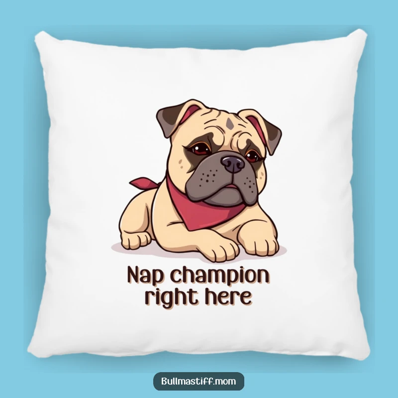 Funny Bullmastiff Bandana Pillow: Comfy Dog Accent Pillow, Hilarious Home Decor Gift!