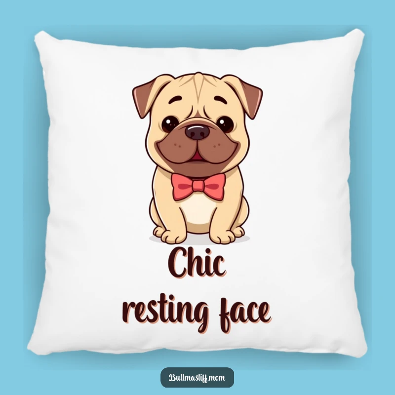 Funny Bullmastiff Bow Tie Pillow, Elegant Comfort, Charming Decor