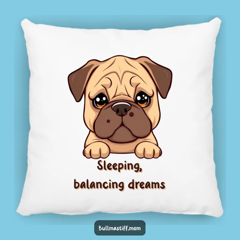 Funny Bullmastiff Cookie Balance Pillow: Cozy Comfort With Soulful Eyes